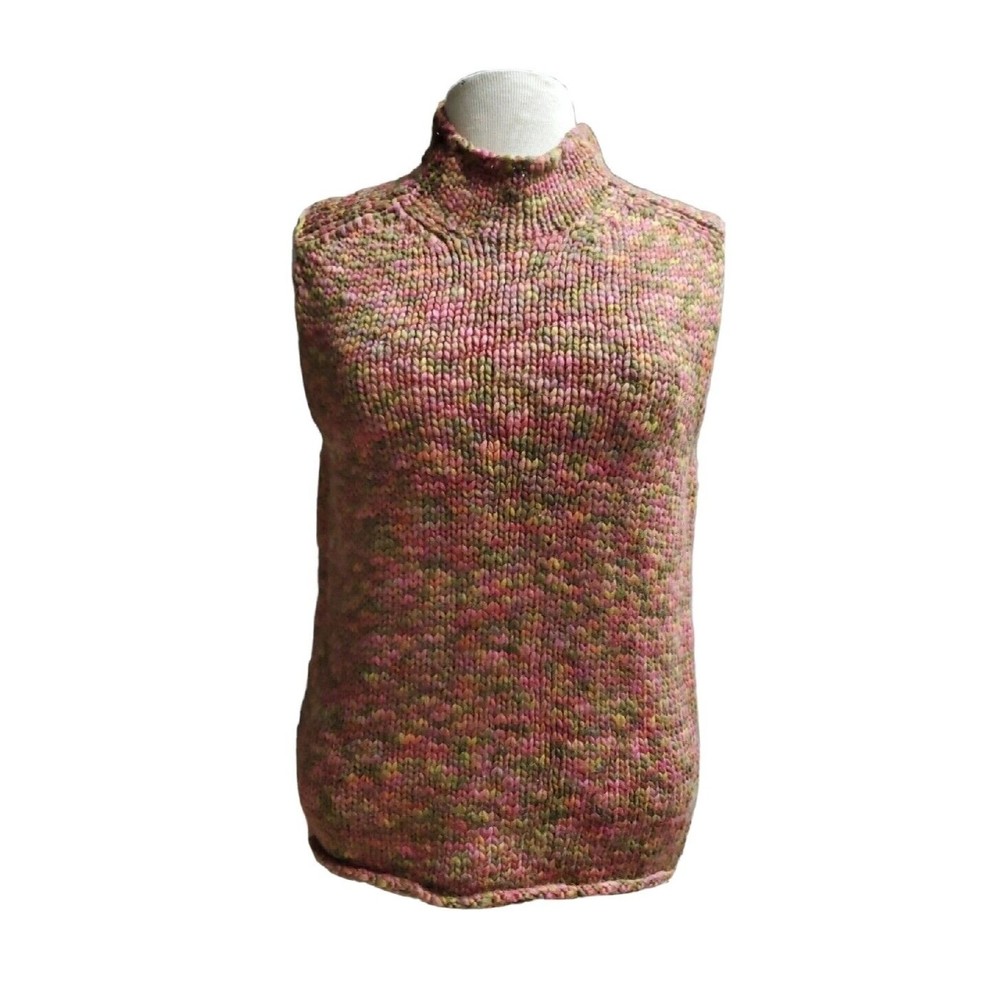 Vintage Banana Republic Women's Hand Knit Sleeveless High Neck Sweater Wool
